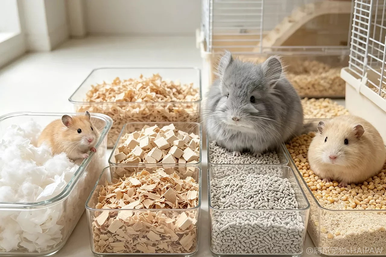 小宠垫材哪种最好？纸棉、木屑、纸粒与猫砂的分物种深度对比