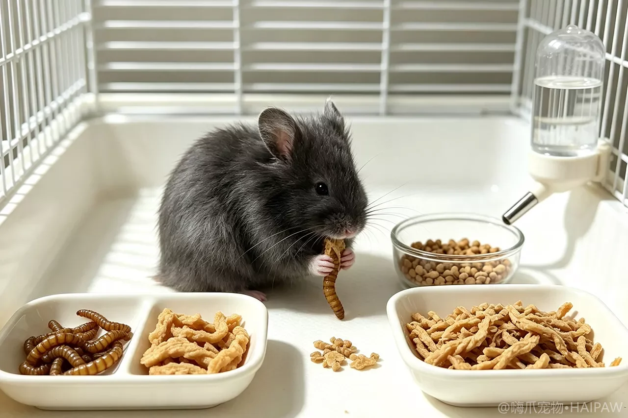 仓鼠能吃面包虫吗？活体与冻干的营养差异与安全喂食频率