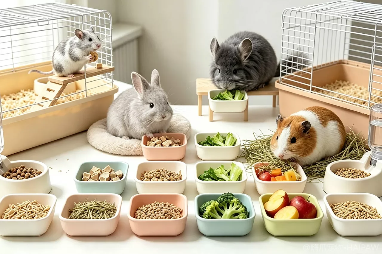小宠主粮怎么选？仓鼠、兔子、龙猫与豚鼠的饮食结构与禁忌食物全解析