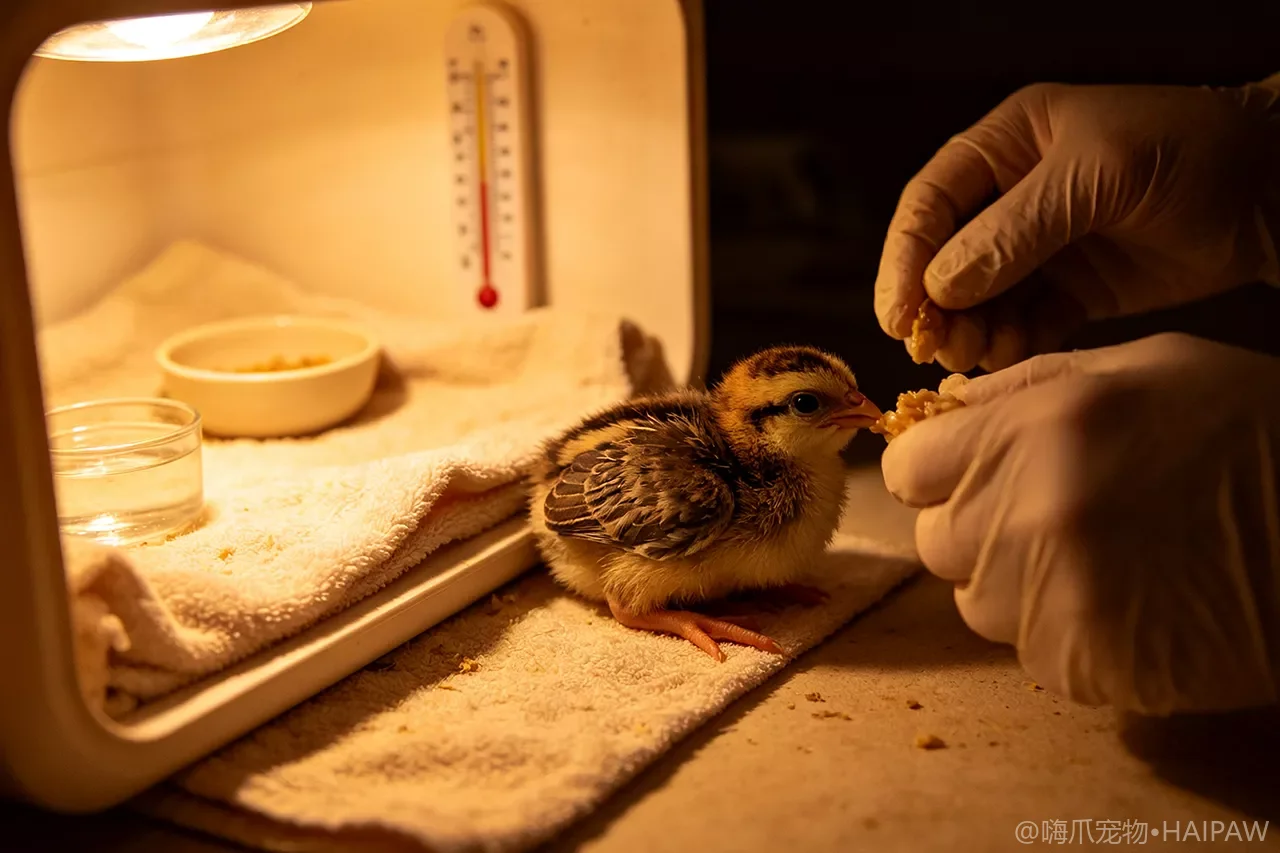 手养雏鸟到家第一周？温度湿度与开食过渡要点