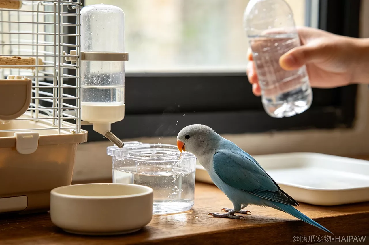 鸟喝什么水最好？饮水器选择与每日换水标准