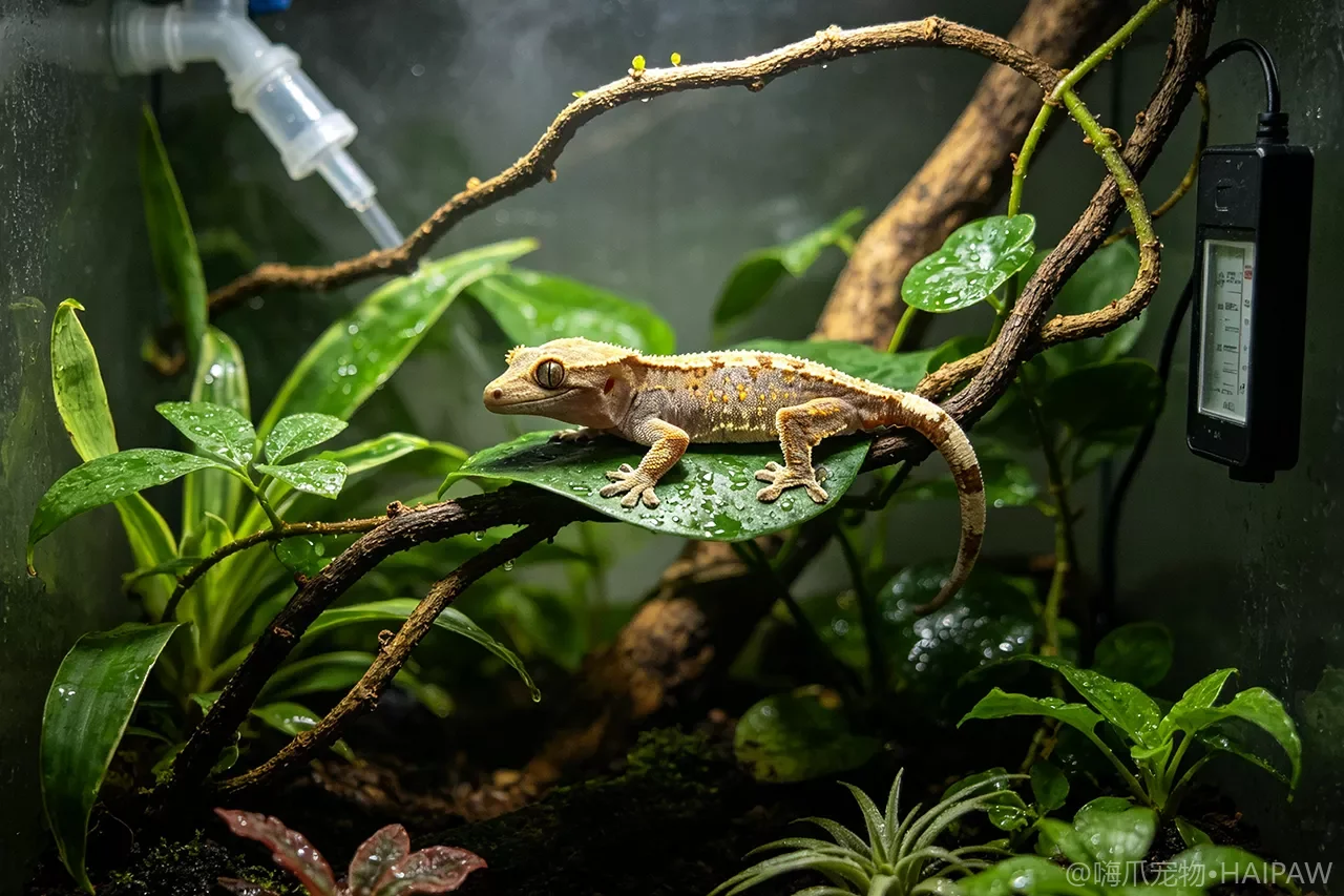 树栖守宫缸里养什么植物能稳住湿度？耐阴活体植物清单与蒸腾率对比