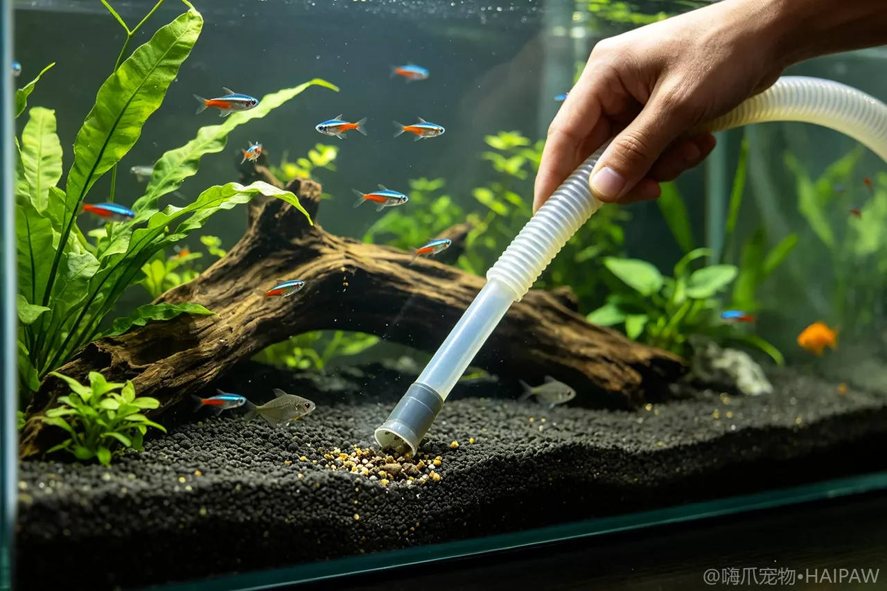 鱼缸底砂怎么清理才不坏水？虹吸抽污技巧与底床维护完整方案