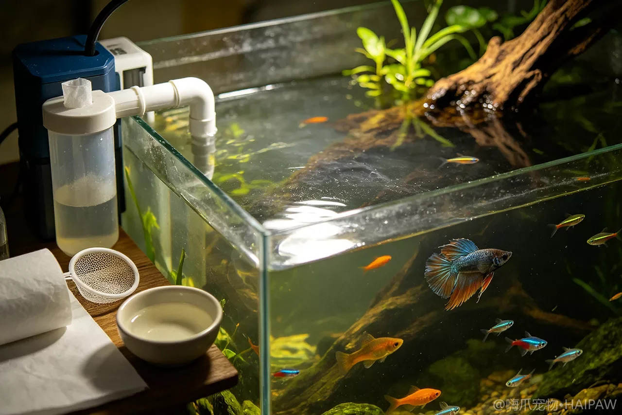 鱼缸水面漂着一层油膜？成因分析与四种清除方案