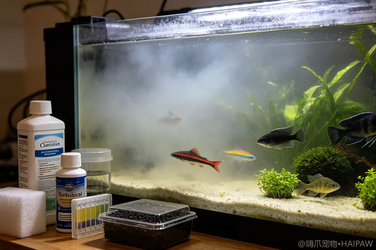 鱼缸水突然变浑浊了——生物性浑浊与化学性浑浊的鉴别处理
