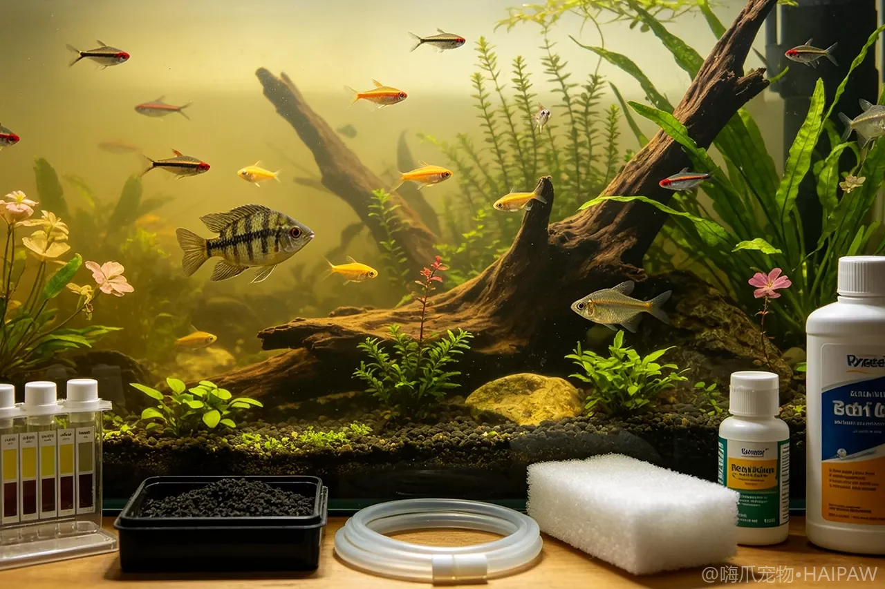 鱼缸水质浑浊发黄怎么调理？从指标检测到系统重建的完整方案