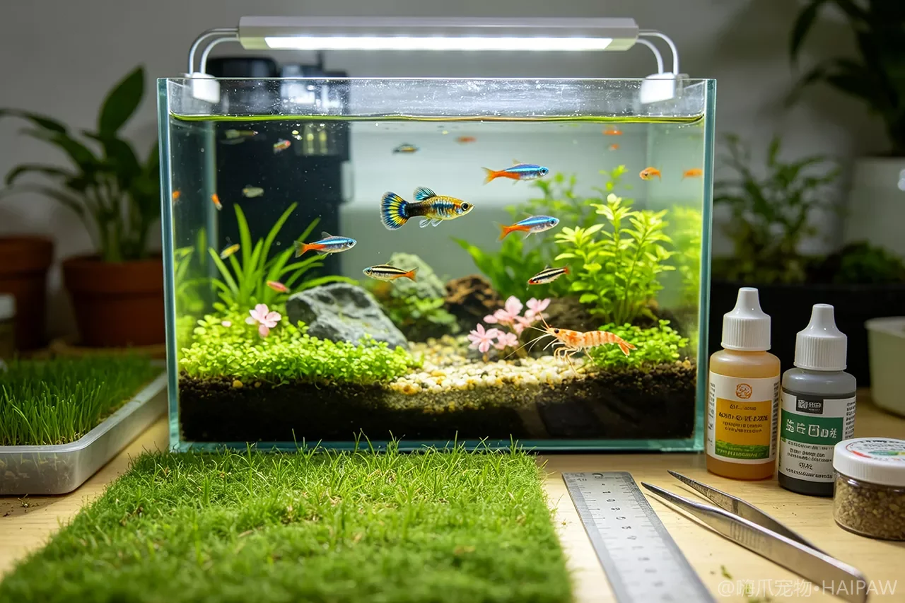 迷你牛毛毡养了一个月还是不长？前景草坪草的生根期管理与促长技巧