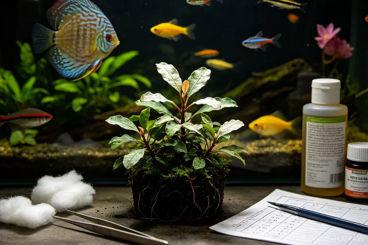辣椒榕新叶发白融叶是缺肥还是适应期？椒草类水草的转水与定植管理