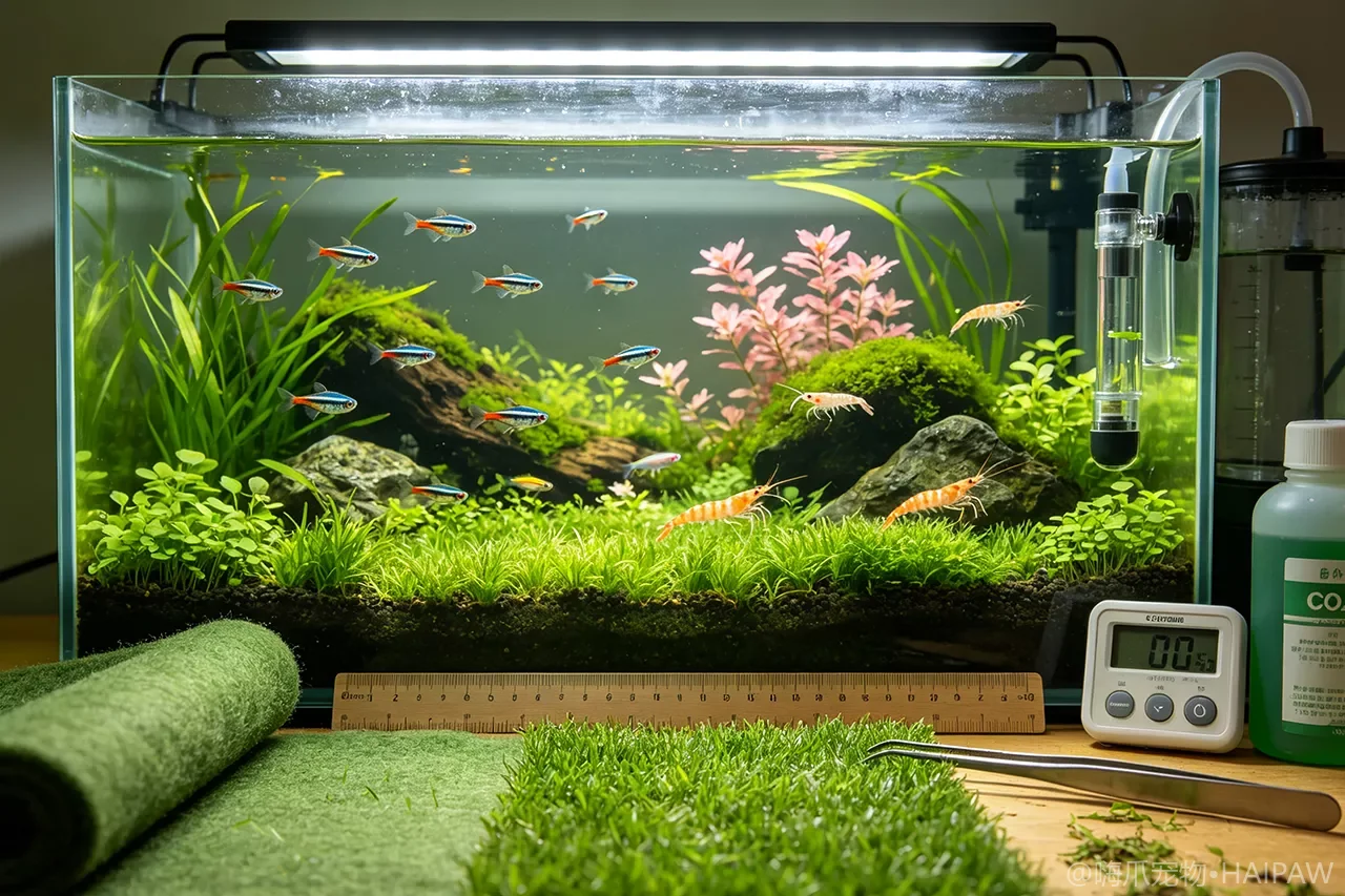 牛毛毡怎么种才能铺满成草坪？前景草的种植密度与光照CO₂配比