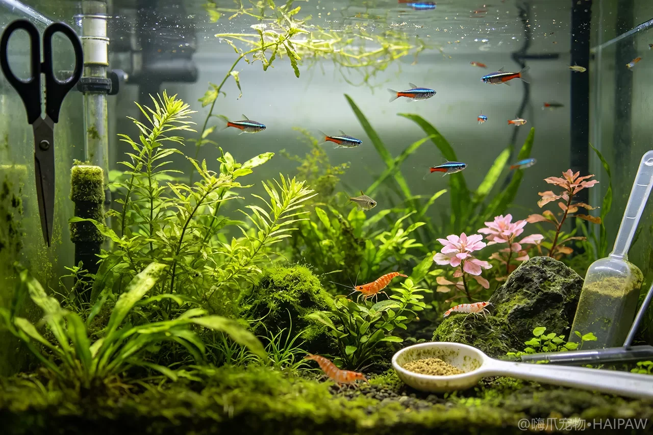 草缸水草长藻了怎么办？水草与藻类的竞争关系及生态平衡调控