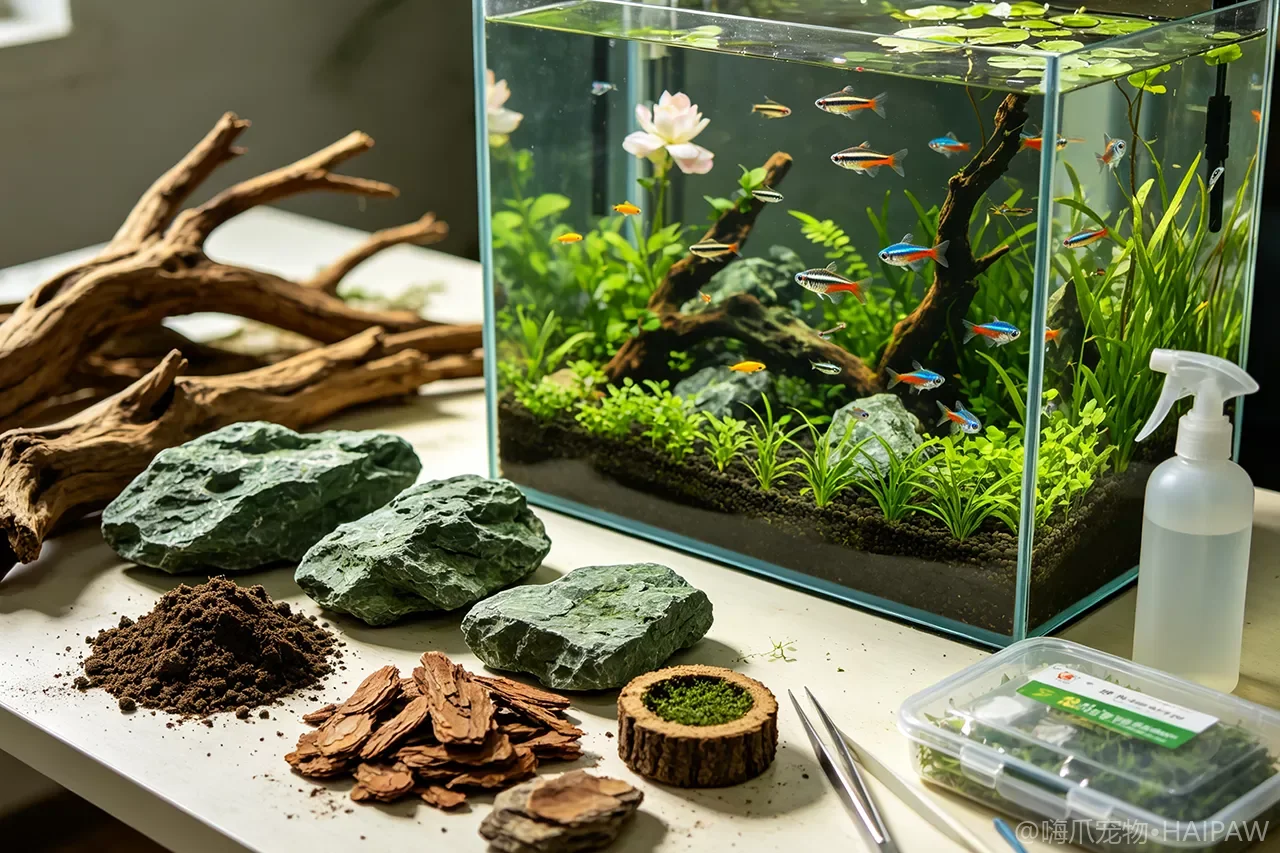 第一次做水草缸怎么造景？从骨架搭建到水草种植的入门教程