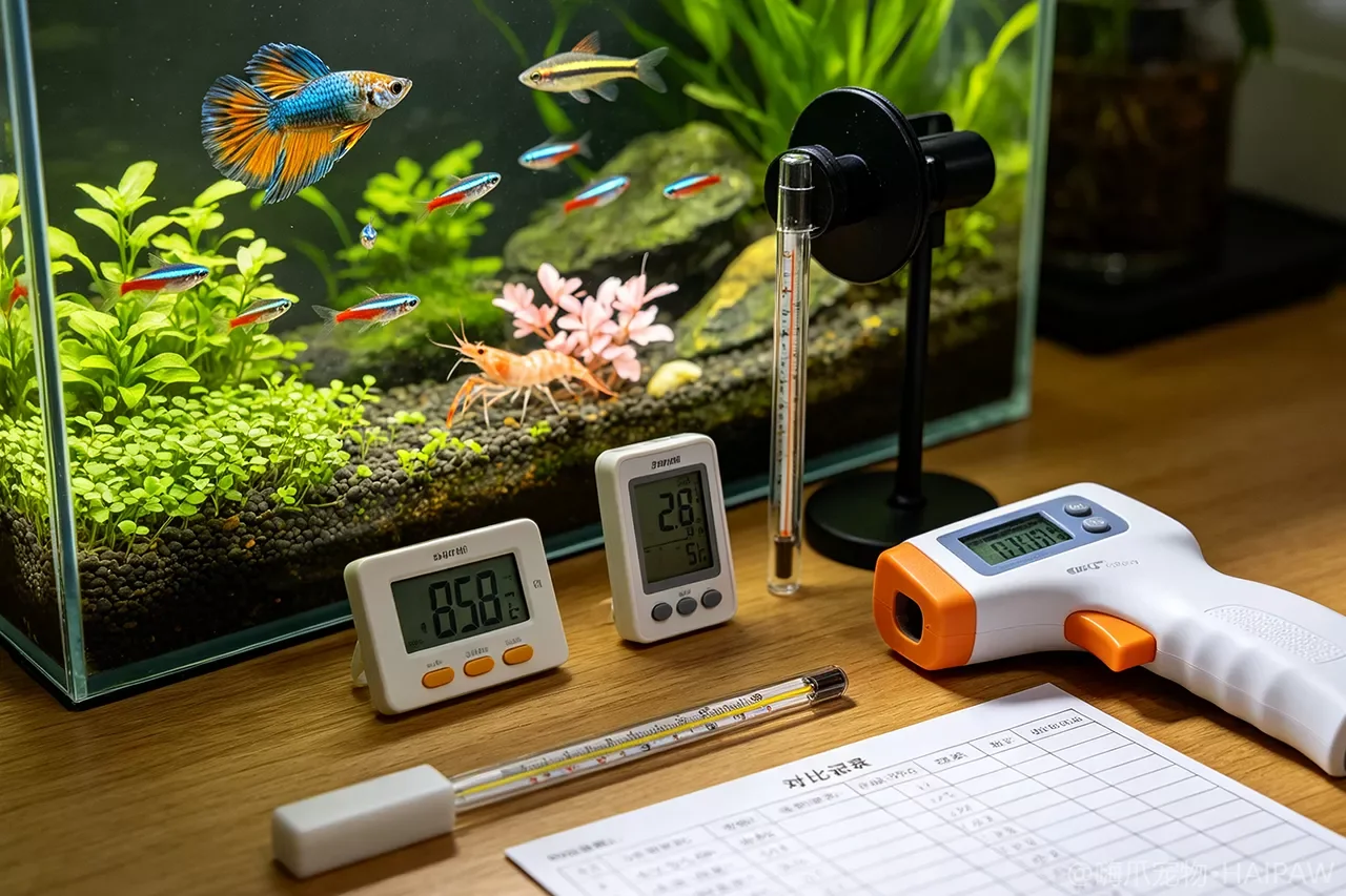 鱼缸温度计哪种最准?贴片、玻璃、电子三种温度计误差对比与选购建议 鱼缸温度计哪种最准?贴片、玻璃、电子三种温度计误差对比与选购建议